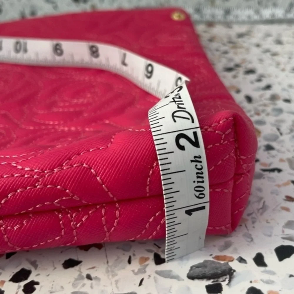 Betsey Johnson Pink Floral Embossed Laptop Bag